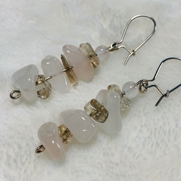 Handmade rose quartz earrings - Picture 7 of 7